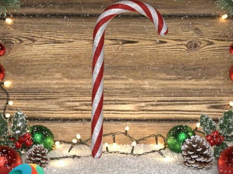 Candy Cane Prop for Daz3D 3D Model