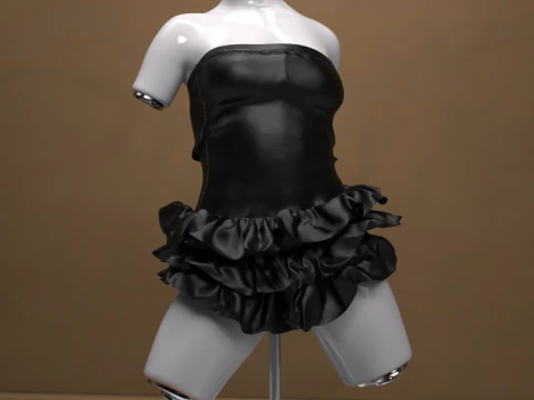 Multicolor Mini Dress Outfit for G8 Female Bundle 3D Model