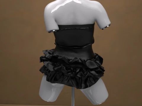 Multicolor Mini Dress Outfit for G8 Female Bundle 3D Model