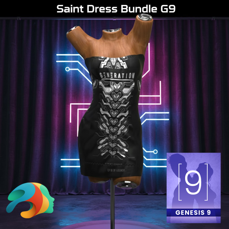Saint Dress for Genesis 9 Bundle 3D Model .c4d .max .obj .3ds .fbx .stl .blend 