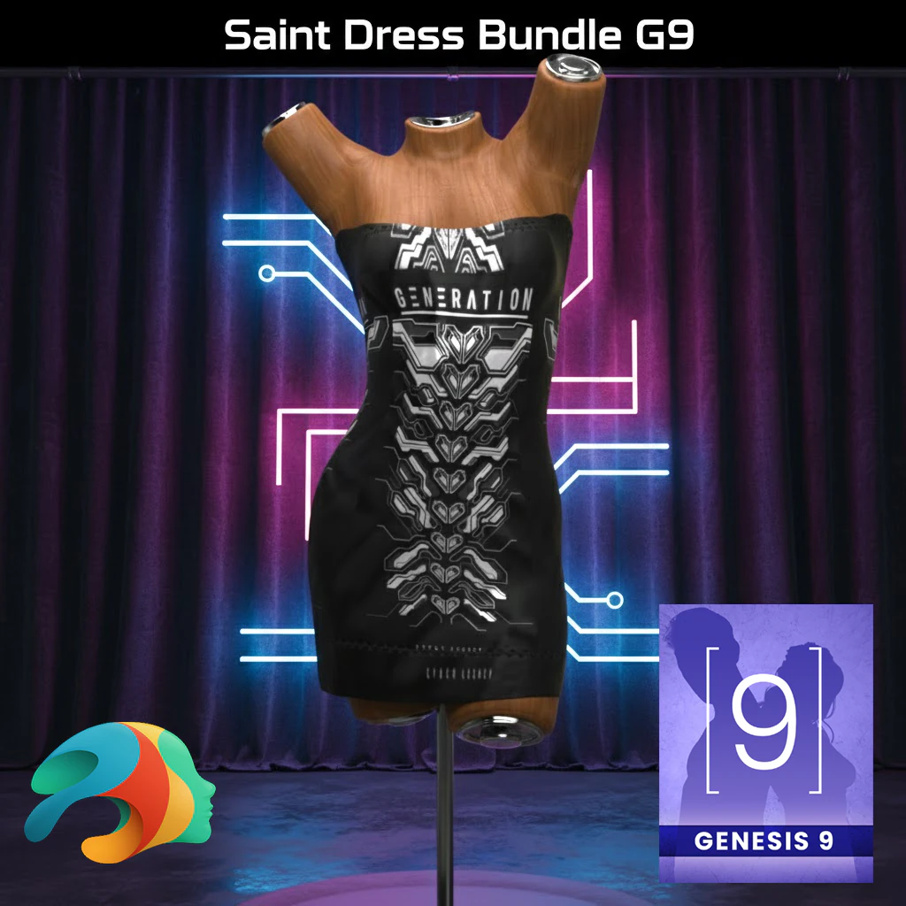 Saint Dress for Genesis 9 Bundle 3D Model .c4d .max .obj .3ds .fbx .stl .blend