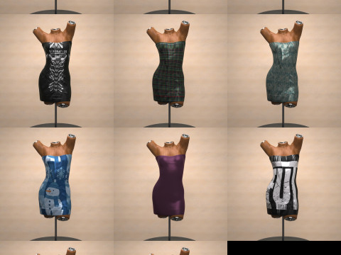 Saint Dress for Genesis 9 Bundle 3D Model