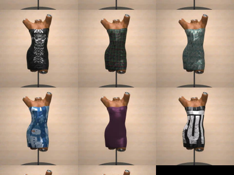 Saint Dress for Genesis 9 Bundle 3D Model