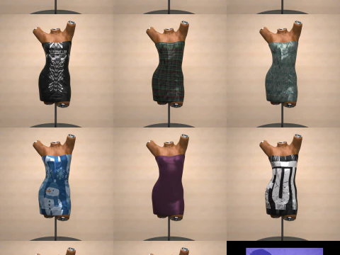 Saint Dress for Genesis 9 Bundle 3D Model