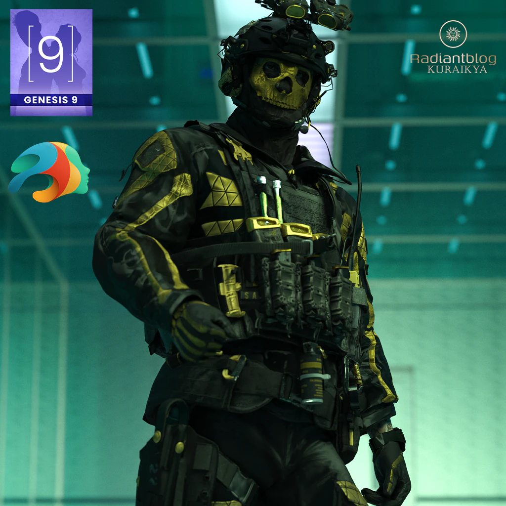SGR Blackcell Outfit for Genesis 9 3D Model .c4d .max .obj .3ds .fbx .stl .blend 