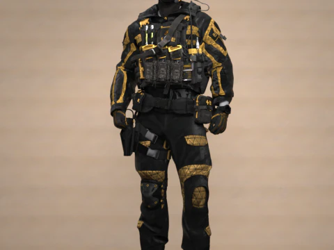 SGR Blackcell Outfit for Genesis 9 3D Model