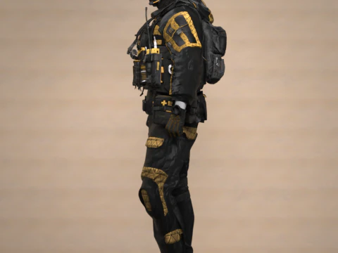 SGR Blackcell Outfit for Genesis 9 3D Model