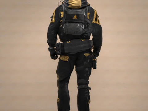 SGR Blackcell Outfit for Genesis 9 3D Model