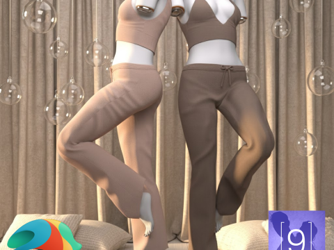Sunday Chill Outfit for Genesis 9 3D Model