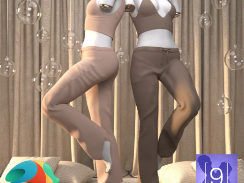 Sunday Chill Outfit f&uuml;r Genesis 9 3D Modell