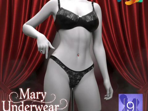 Conjunto de roupas &iacute;ntimas Mary para G&ecirc;nesis 9 Modelo 3D