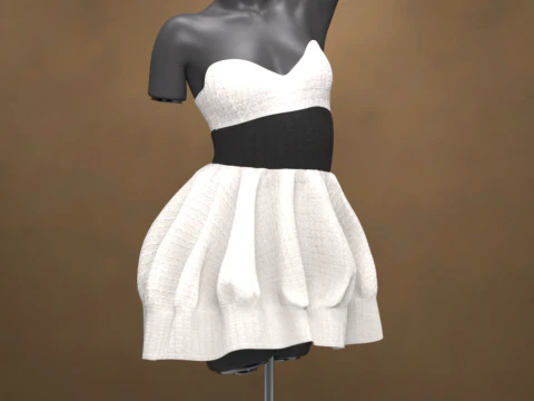 Airelyn Dress - High-Resolution OBJ 3D Model