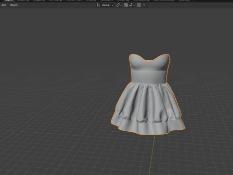 Airelyn Dress - High-Resolution OBJ 3D Model