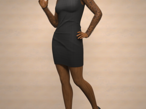 Міні-сукня Yoke для Genesis 9 3D Модель