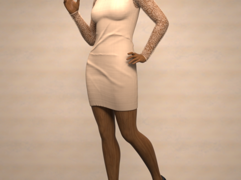 Міні-сукня Yoke для Genesis 9 3D Модель