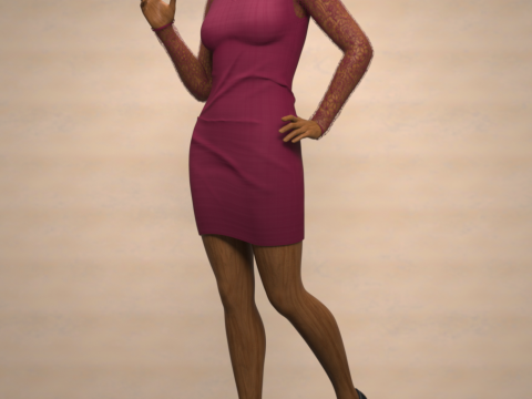 Міні-сукня Yoke для Genesis 9 3D Модель