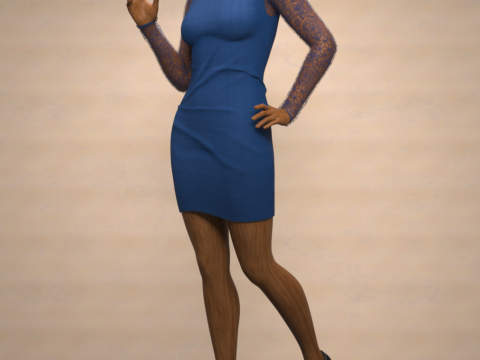 Міні-сукня Yoke для Genesis 9 3D Модель