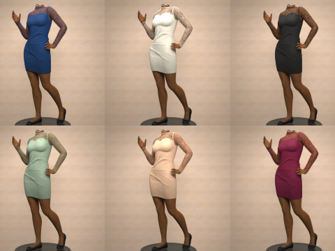 Міні-сукня Yoke для Genesis 9 3D Модель