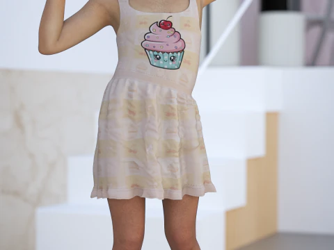 Cupcake Outfit for Genesis 9 3D Model