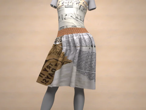Paperdress for Genesis 9 3D Model