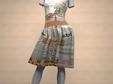 Paperdress for Genesis 9 3D Model