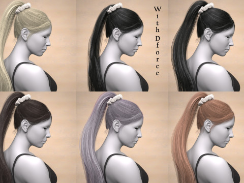 Hana Ponytail for Genesis 9 3D Model
