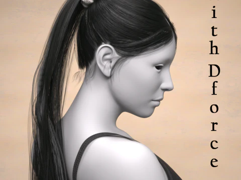 Hana Ponytail for Genesis 9 3D Model