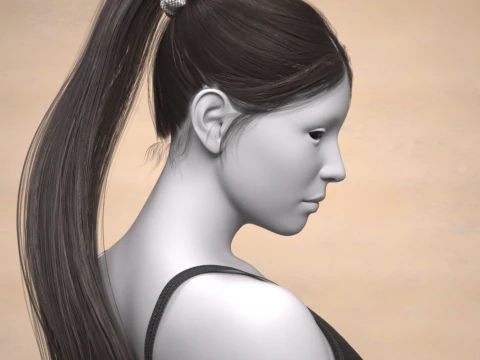 Hana Ponytail for Genesis 9 3D Model