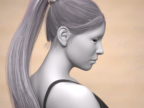 Hana Ponytail for Genesis 9 3D Model