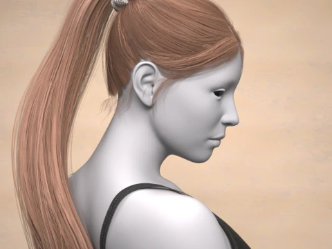 Hana Ponytail for Genesis 9 3D Model