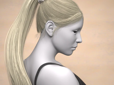 Hana Ponytail for Genesis 9 3D Model