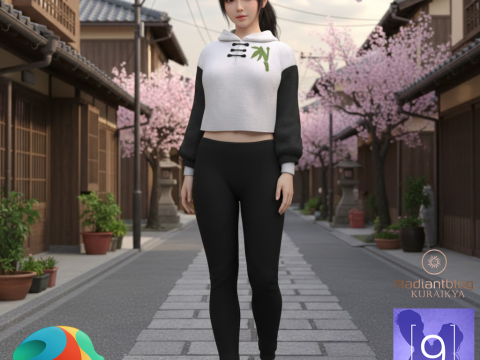 Panda-Outfit für Genesis 9 3D Modell