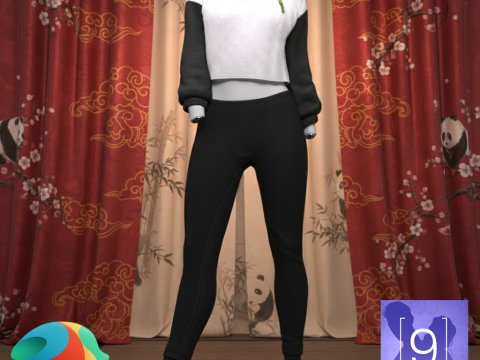 Panda Outfit for Genesis 9 3D Model