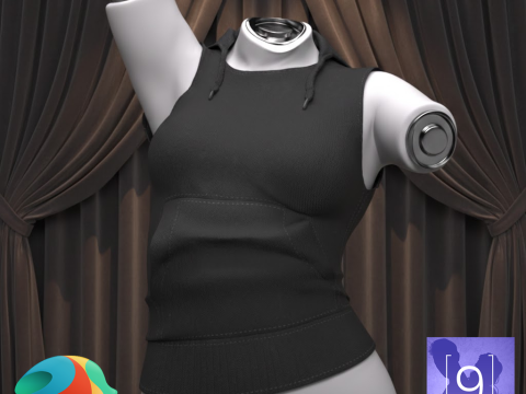 Sudadera con capucha sin mangas Files para Genesis 9 Modelo 3D