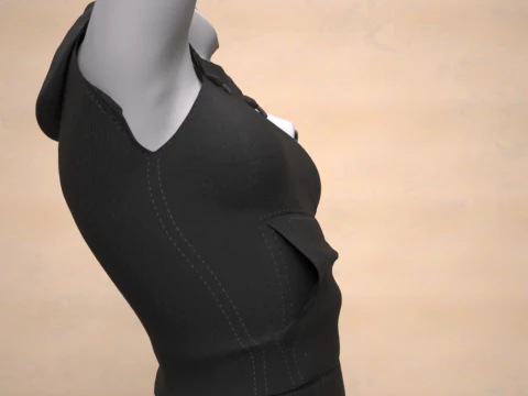 Genesis 9 i&ccedil;in Dosyalar Kolsuz Kap&uuml;şonlu &Uuml;st 3D Model