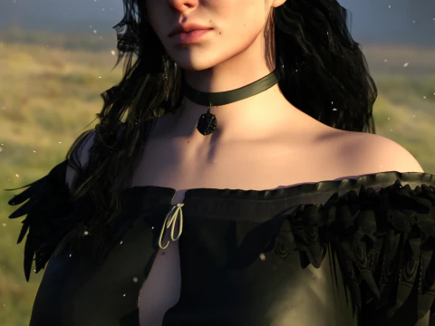 The Sorceress Character and Outfit for Genesis 9 3D Model