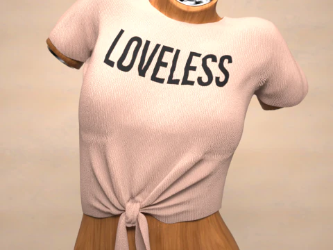 Knot Front Tee for Genesis 9 3D Model