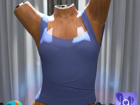 Camicia con collo quadrato per Genesis 9 Modello 3D