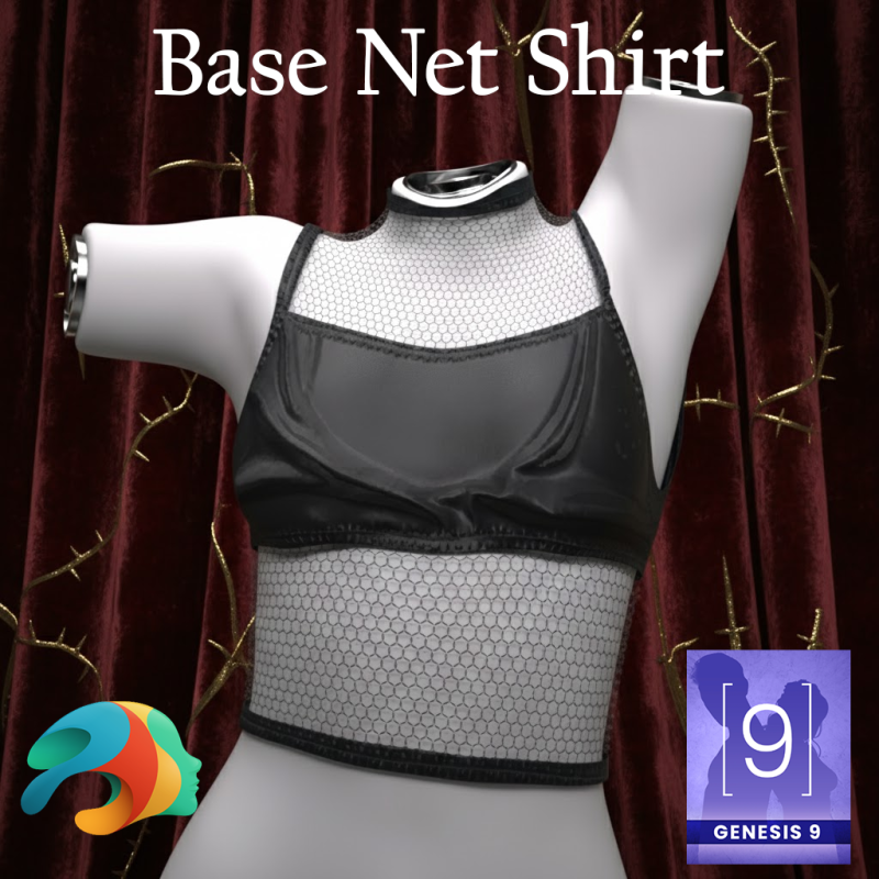 Base Net Shirt for Genesis 9 3D Model .c4d .max .obj .3ds .fbx .stl .blend 