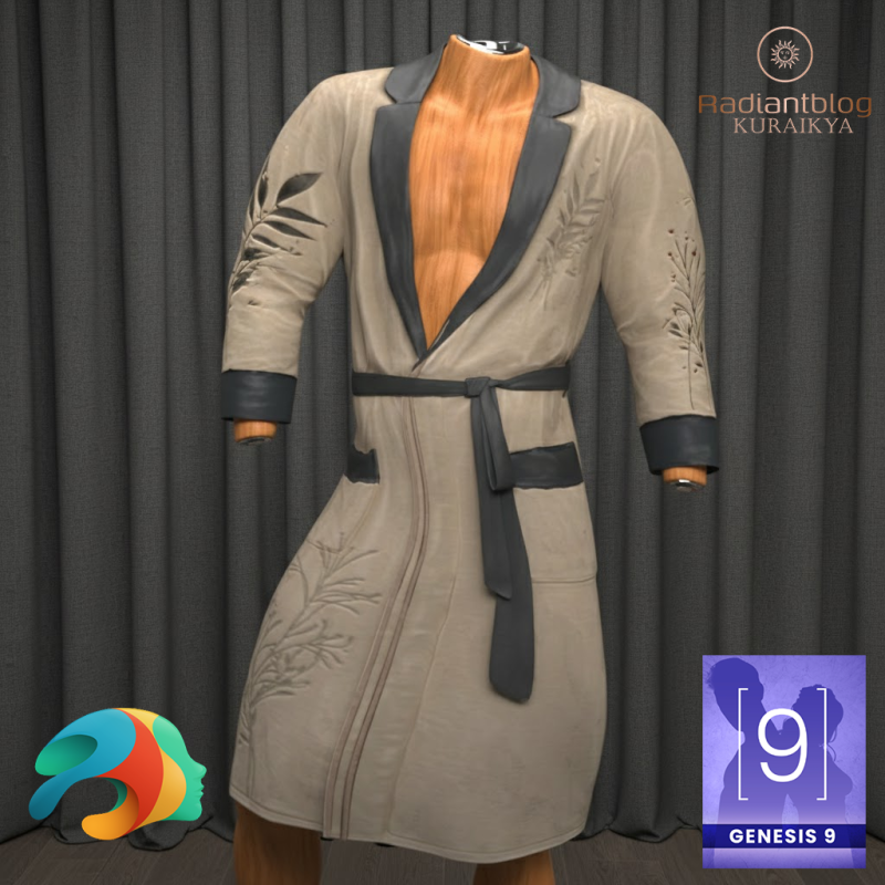 Dressing Gown for Genesis 9 3D Model .c4d .max .obj .3ds .fbx .stl .blend 