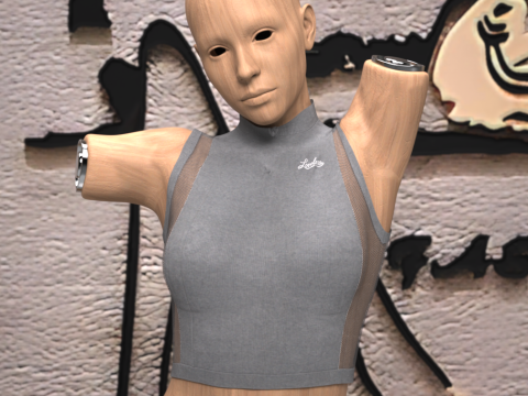 Mockneck com nervuras para Genesis 9 Modelo 3D