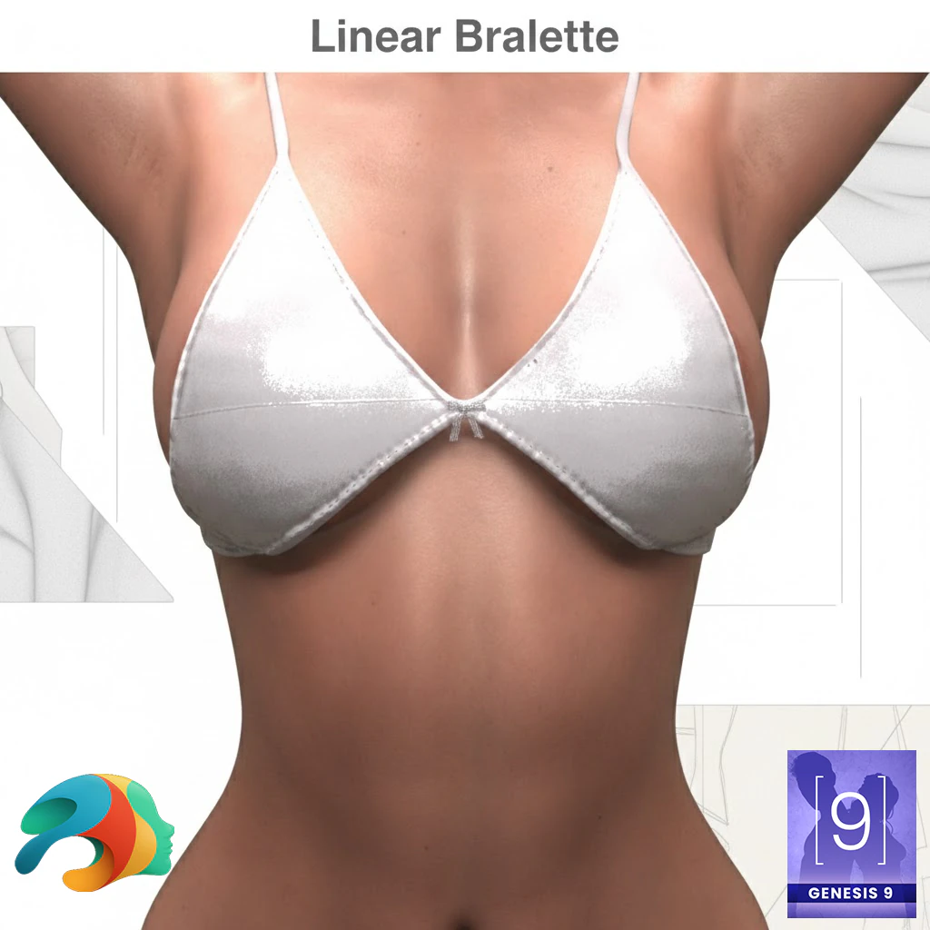 Linear Bralette for Genesis 9 3D Model .c4d .max .obj .3ds .fbx .stl .blend