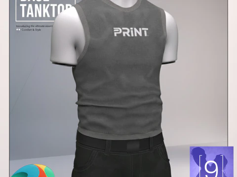 Camiseta sin mangas base para G&eacute;nesis 9 Modelo 3D