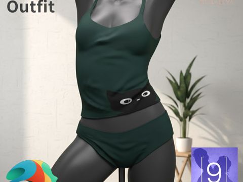 창세기 9장의 가정적인 의상 3D 모델