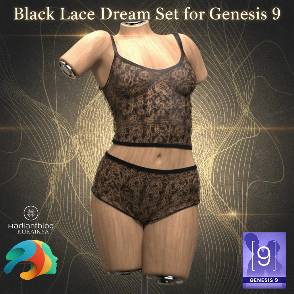 Lace Dream Set for Genesis 9 3D Model .c4d .max .obj .3ds .fbx .stl .blend