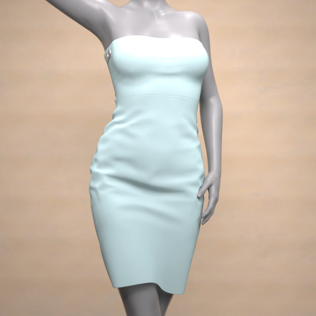 Strapless Dress for Genesis 8 Female 3D Model .c4d .max .obj .3ds .fbx .stl .blend