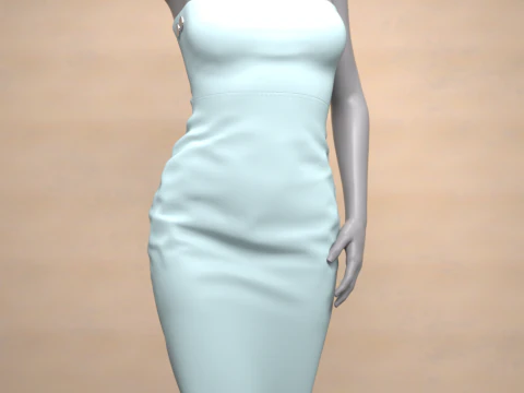 Robe sans bretelles pour Genesis 8 Femme Modèle 3D