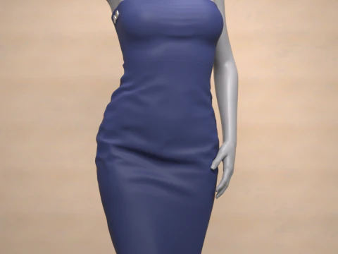 Strapless Dress for Genesis 8 Female 3D Model