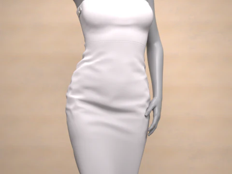 Strapless Dress for Genesis 8 Female 3D Model