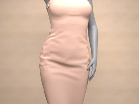 Strapless Dress for Genesis 8 Female 3D Model